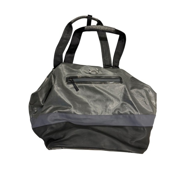Under Armour Gray Black Tote Bag Gym Travel Carry On Bag Duffle - Picture 6 of 9